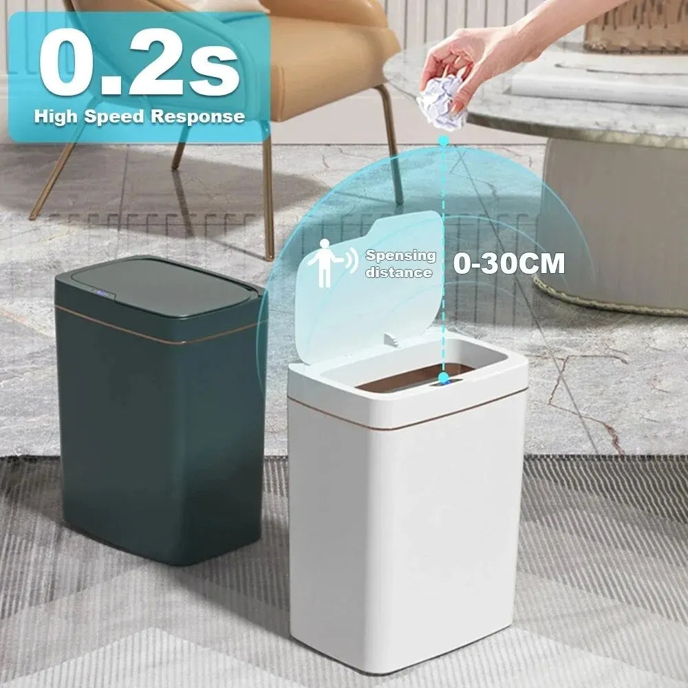 Flexora AutoBag Smart Trash Can – 15L Touchless Sensor Bin