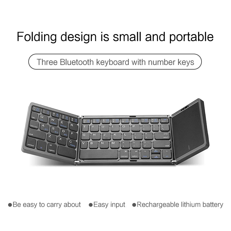 Flexora FoldKey™ Pro – Foldable Bluetooth Keyboard with Touchpad